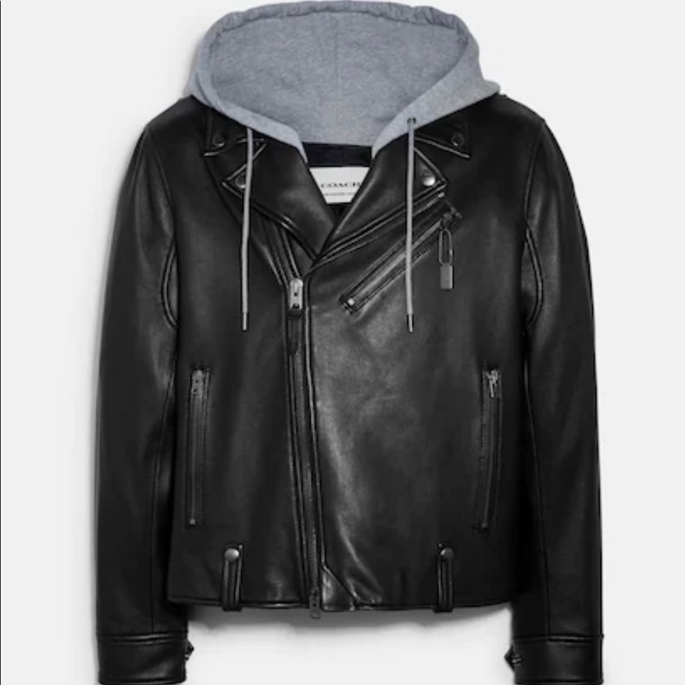 Coach mens leather jacket